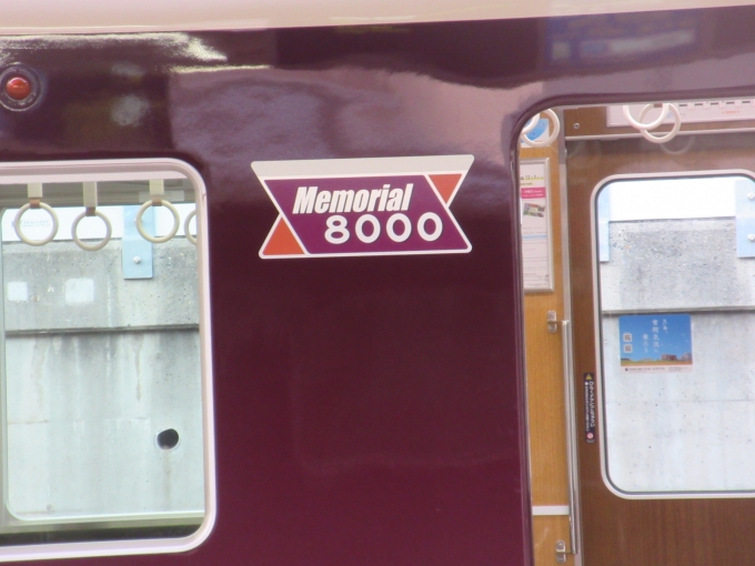 鉄道乗車記録の写真:列車・車両の様子(未乗車)(1)        「雲雀丘花屋敷駅4号線にMemorial8000の車両が停まっていました。」