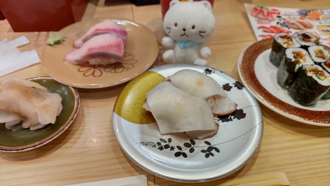 鉄道乗車記録の写真:駅弁・グルメ(2)        「十三駅の若菜そばで食べて行こうと思いましたが、寒くなかったので大阪駅のエキマルシェ内の「がんこ寿司」で食べました。」