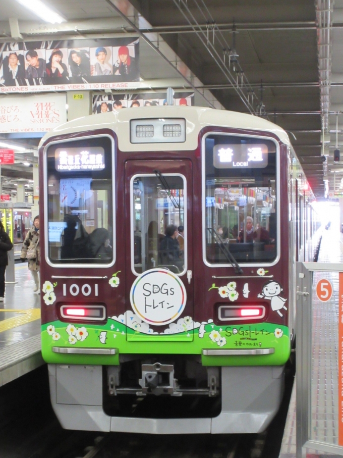 鉄道乗車記録の写真:乗車した列車(外観)(1)        「SDGsトレインです、大阪梅田駅からは普通に変わってました。」