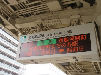 洛西口駅から京都河原町駅の乗車記録(乗りつぶし)写真