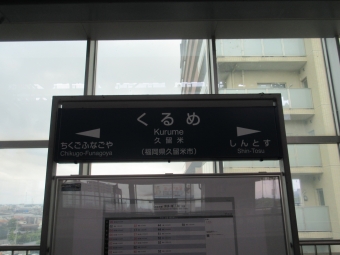 写真:久留米駅の駅名看板