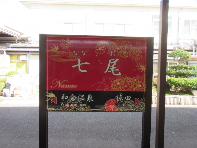 鉄道乗車記録の写真:駅名看板(1)        「七尾駅の駅名看板です。」