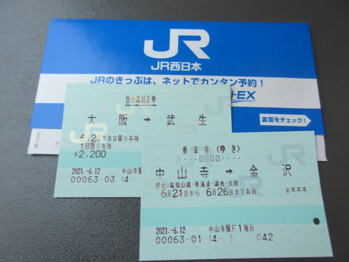 鉄道乗車記録の写真:きっぷ(1)        「サンダーバードは武生駅まで乗ります。」