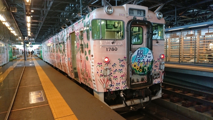 鉄道乗車記録の写真:乗車した列車(外観)(1)          「風っこの前後に連結していた北海道の恵みシリーズ。これは「道央 花の恵み」」