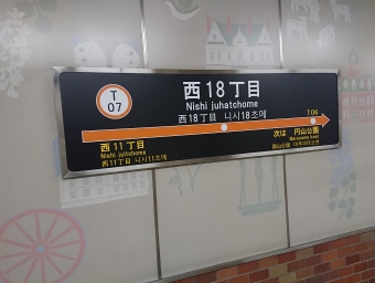 大通駅から西１８丁目駅の乗車記録(乗りつぶし)写真