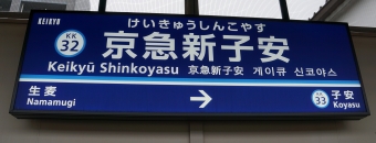 生麦駅から京急新子安駅の乗車記録(乗りつぶし)写真