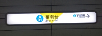 下飯田駅から湘南台駅の乗車記録(乗りつぶし)写真