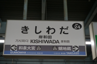 蛸地蔵駅から岸和田駅の乗車記録(乗りつぶし)写真