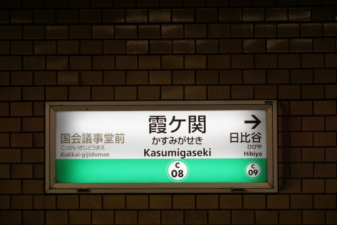 鉄道乗車記録の写真:駅名看板(1)        「千代田線」