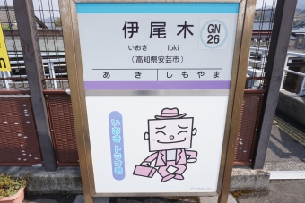 伊尾木駅 写真:駅名看板