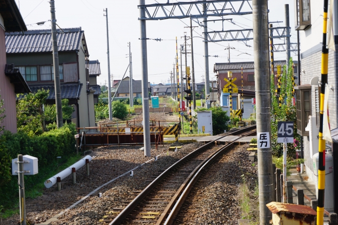 鉄道乗車記録の写真:駅舎・駅施設、様子(2)        「新羽島方面
大須方面廃線跡」