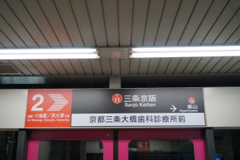 京都市役所前駅から三条京阪駅の乗車記録(乗りつぶし)写真