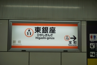 新橋駅から東銀座駅の乗車記録(乗りつぶし)写真