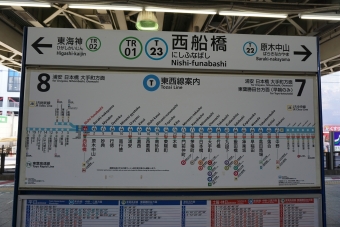 妙典駅から西船橋駅の乗車記録(乗りつぶし)写真