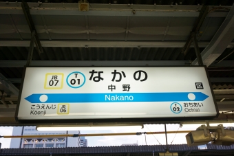 落合駅から中野駅の乗車記録(乗りつぶし)写真