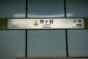 九段下駅から市ヶ谷駅の乗車記録(乗りつぶし)写真