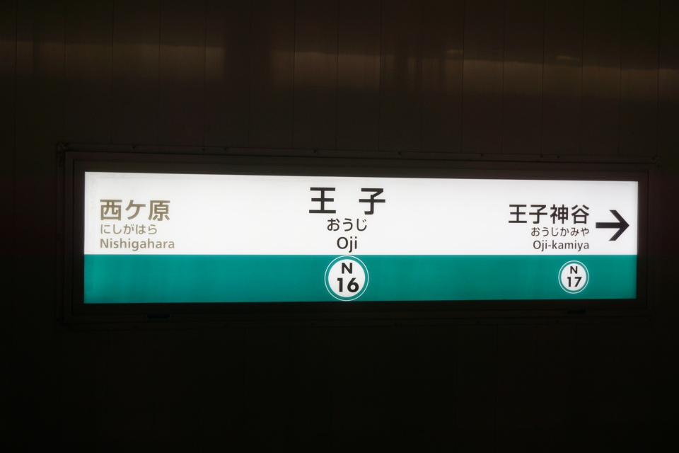 鉄道乗車記録「西ケ原駅から王子駅」駅名看板の写真(1) by tfjmt 撮影日時:2018年08月