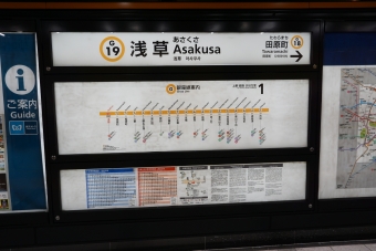 稲荷町駅から浅草駅の乗車記録(乗りつぶし)写真