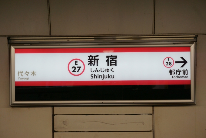 鉄道乗車記録の写真:駅名看板(1)        「大江戸線」