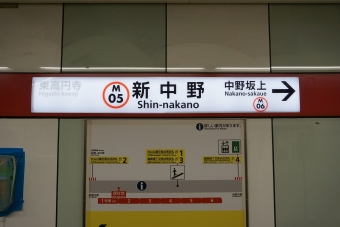 東高円寺駅から新中野駅の乗車記録(乗りつぶし)写真