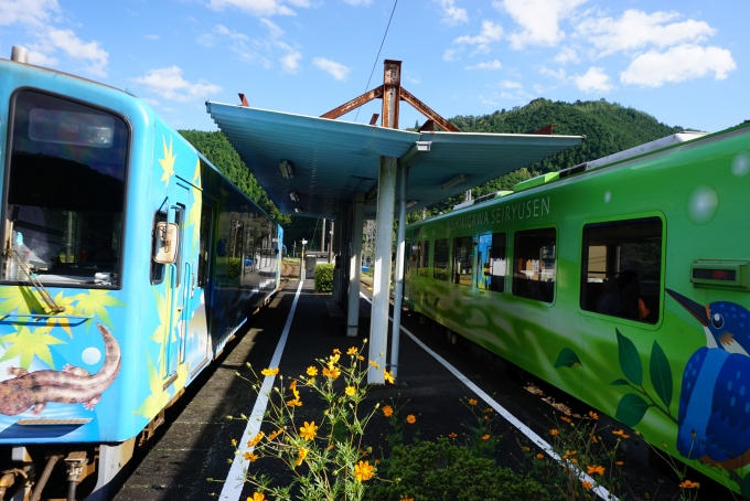 鉄道乗車記録の写真:乗車した列車(外観)(2)        「北河内駅列車交換」