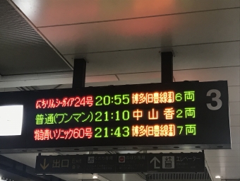 大分駅から香椎駅の乗車記録(乗りつぶし)写真