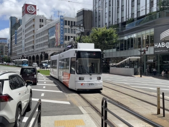 熊本駅前停留場から通町筋停留場の乗車記録(乗りつぶし)写真
