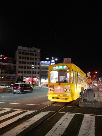 岡山駅前停留場から大雲寺前停留場の乗車記録(乗りつぶし)写真