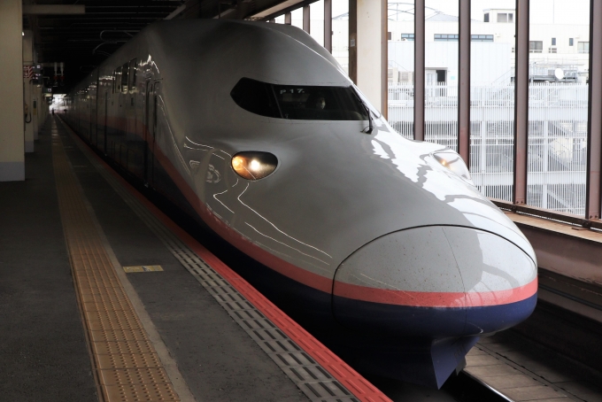 鉄道乗車記録の写真:乗車した列車(外観)(1)        「乗車した列車。
E4系P17編成。」