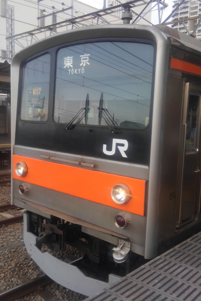 鉄道乗車記録の写真:乗車した列車(外観)(1)     「乗車した列車。
205系5000番台M17編成。」