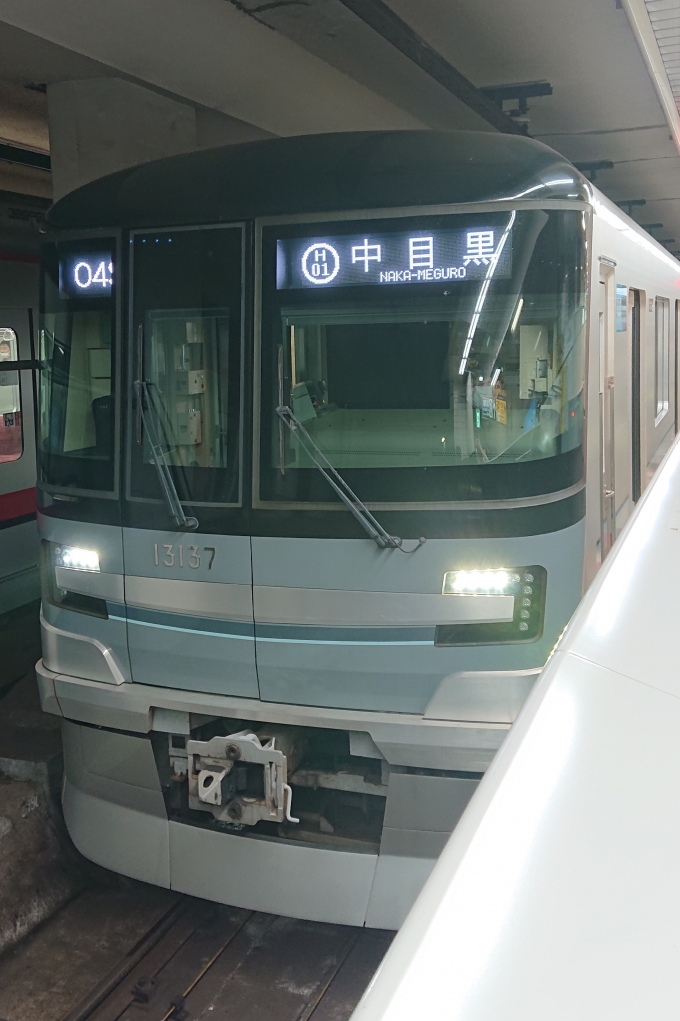 鉄道乗車記録の写真:乗車した列車(外観)(1)          「乗車した列車。
東京メトロ13000系13137編成。」