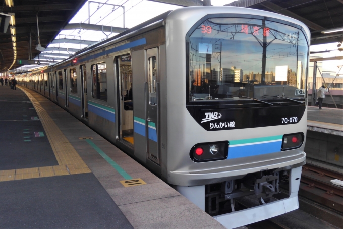 鉄道乗車記録の写真:乗車した列車(外観)(1)        「乗車した列車。
東京臨海高速鉄道70-000系Z7編成。」