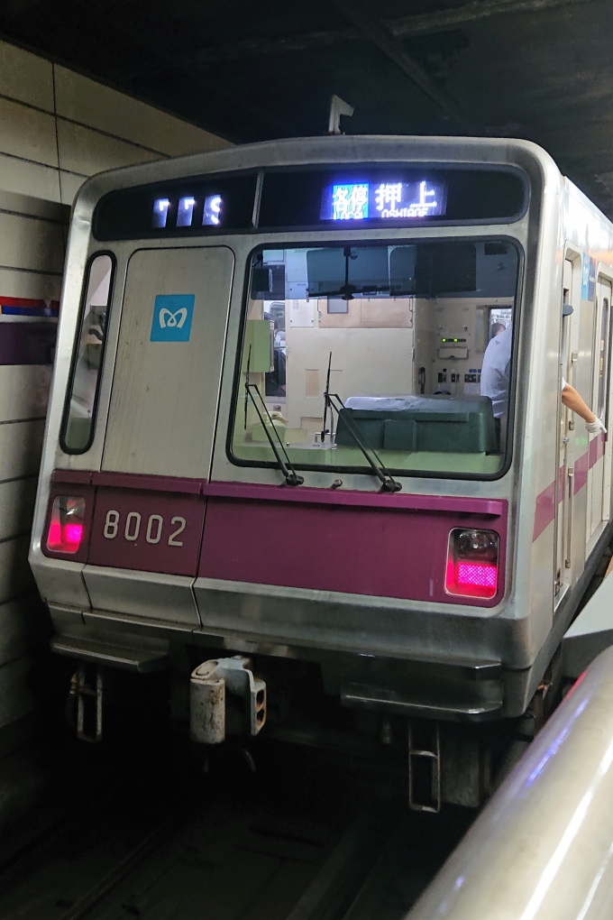 鉄道乗車記録の写真:乗車した列車(外観)(1)        「乗車した列車。
東京メトロ8000系8102編成。」