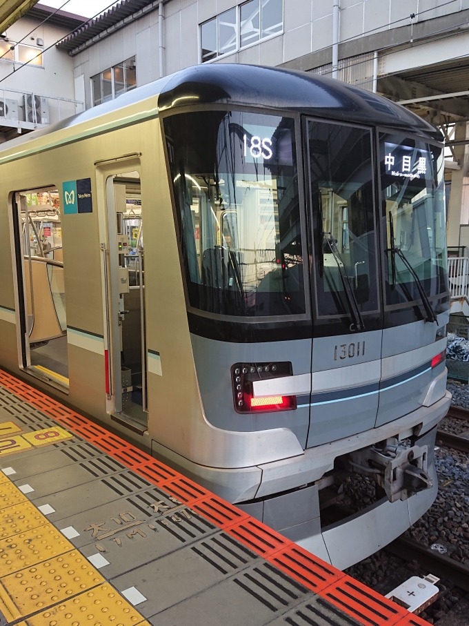 鉄道乗車記録の写真:乗車した列車(外観)(1)        「乗車した列車。
東京メトロ13000系13111編成。」