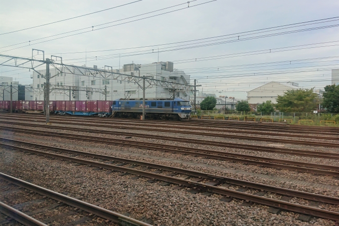 鉄道乗車記録の写真:車窓・風景(7)        「JR貨物新鶴見駅の横を通過します。」