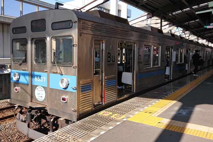 鉄道乗車記録の写真:乗車した列車(外観)(1)          「乗車した列車。
東急8500系8637編成。」
