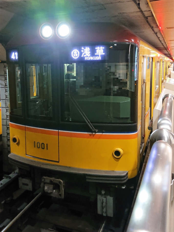 鉄道乗車記録の写真:乗車した列車(外観)(1)        「乗車した列車。
東京メトロ1000系1101編成。」