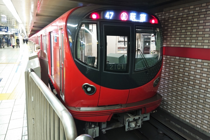 鉄道乗車記録の写真:乗車した列車(外観)(1)        「乗車した列車。
東京メトロ2000系2101編成。」