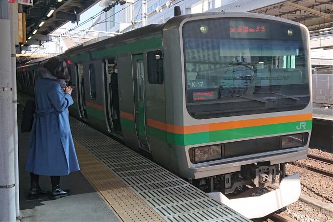 鉄道乗車記録の写真:乗車した列車(外観)(1)        「乗車した列車。
E231系1000番台K-17編成。」