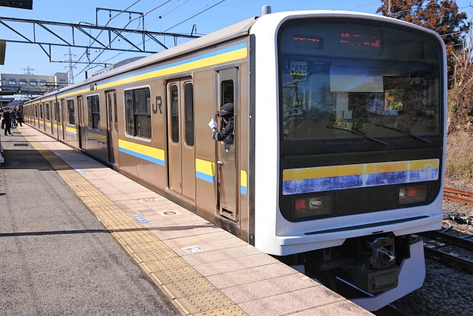 鉄道乗車記録の写真:乗車した列車(外観)(1)          「乗車した列車。
209系2100番台C625編成。
」
