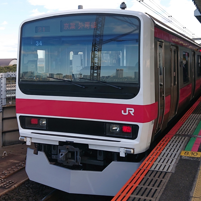 鉄道乗車記録の写真:乗車した列車(外観)(1)          「乗車した列車。
209系500番台ケヨ34編成。」