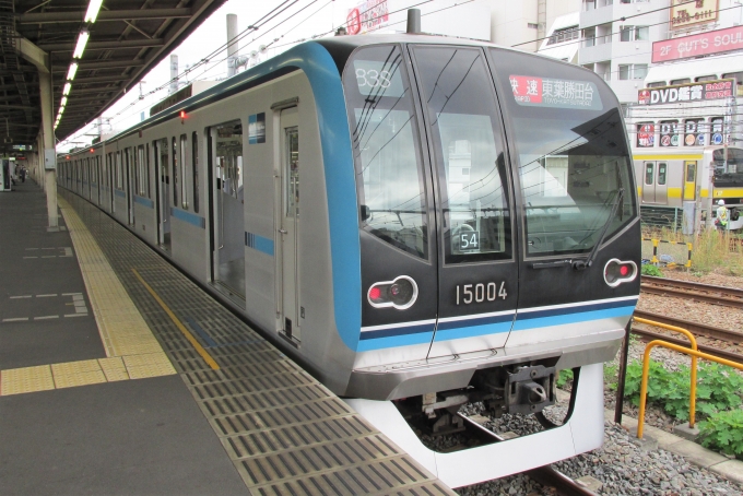 鉄道乗車記録の写真:乗車した列車(外観)(1)        「乗車した列車。
東京メトロ15000系15104編成。」