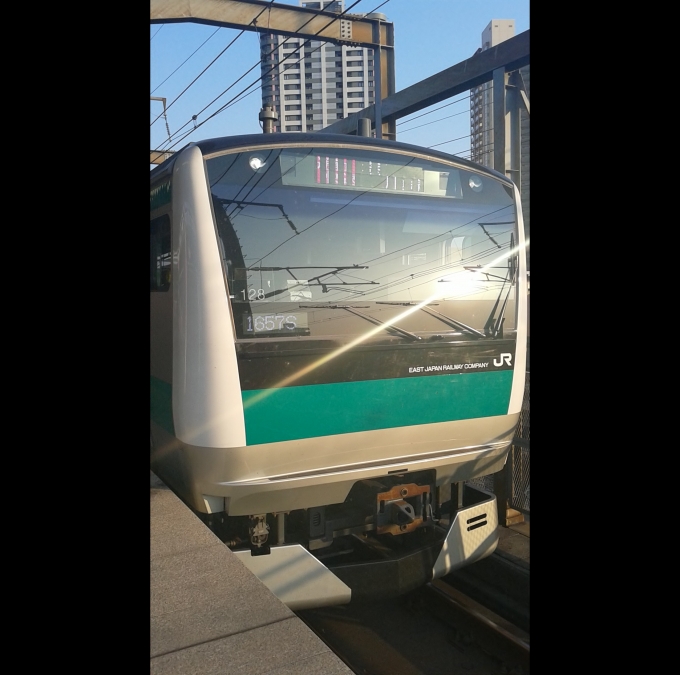 鉄道乗車記録の写真:乗車した列車(外観)(1)        「乗車した列車。
E233系7000番台ハエ128編成。」
