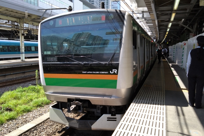 鉄道乗車記録の写真:乗車した列車(外観)(1)        「乗車した列車。
E233系3000番台E-56編成。」