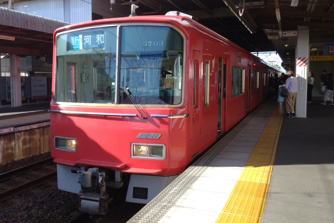 鉄道乗車記録の写真:乗車した列車(外観)(1)        「乗車した列車。
名鉄3500系3703編成。」