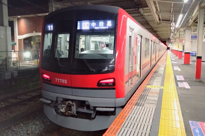 鉄道乗車記録の写真:乗車した列車(外観)(1)          「乗車した列車。
東武70000系71702編成。」
