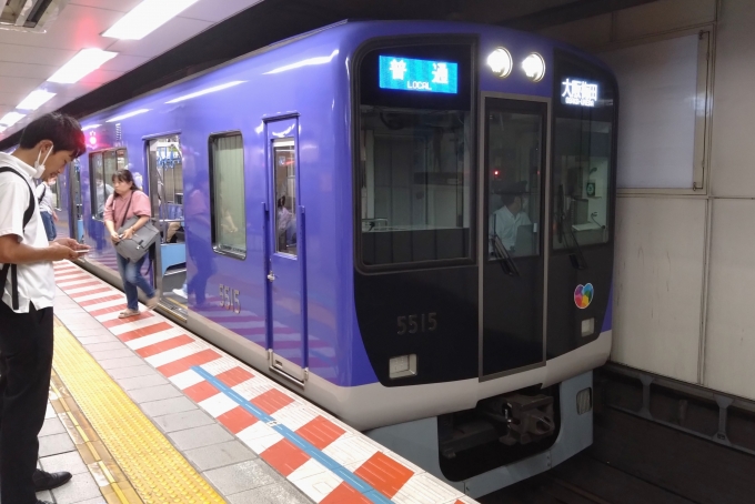 鉄道乗車記録の写真:乗車した列車(外観)(1)          「乗車した列車。
阪神5500系5515編成。」