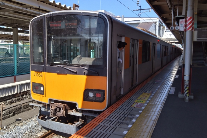 鉄道乗車記録の写真:乗車した列車(外観)(1)        「乗車した列車。
東武50050系51058編成。」