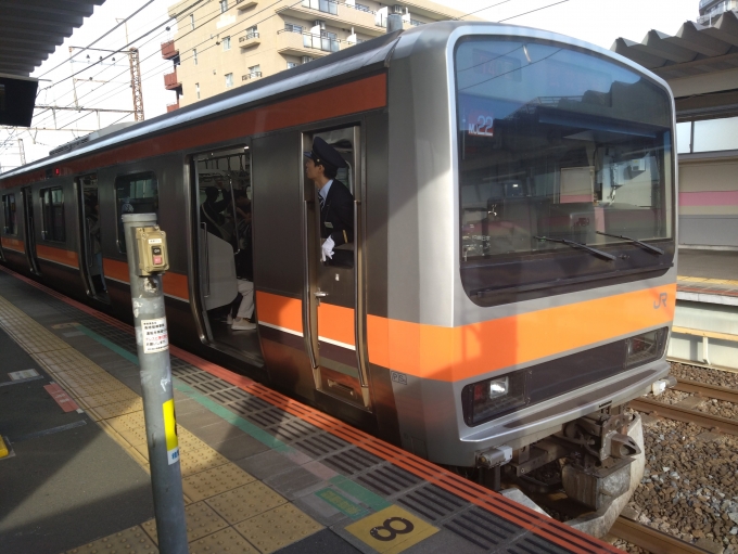 鉄道乗車記録の写真:乗車した列車(外観)(1)        「乗車した列車。
E231系0番台MU22編成。」