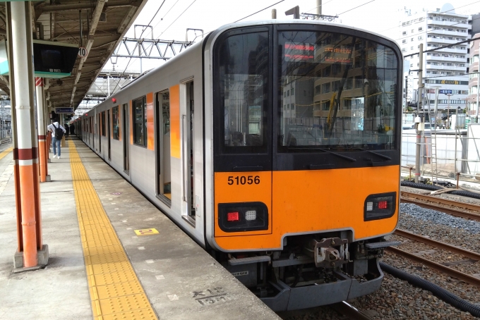 鉄道乗車記録の写真:乗車した列車(外観)(1)          「乗車した列車。
東武50050系51056編成。」